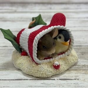 Charming Tails Fitz and Floyd A‎ Warm Woolen Mitten 98/234 Mouse Bird Christmas